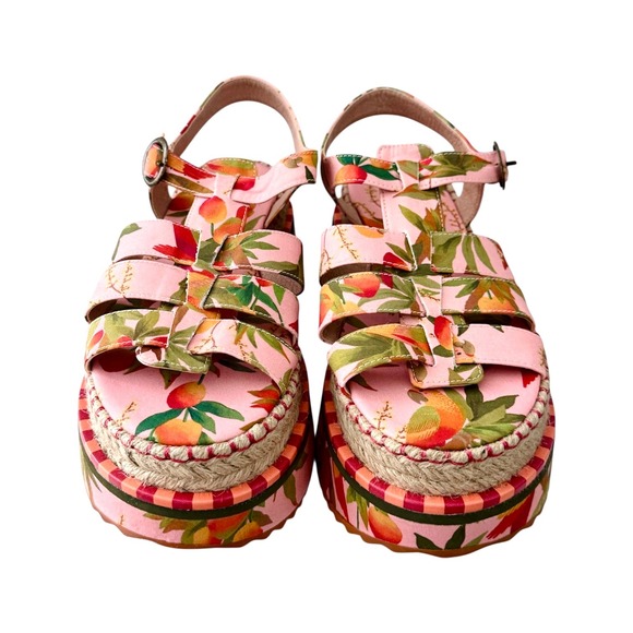 Farm Rio Mango Trees Platform Espadrille Sandals 8/39 - Picture 6 of 11